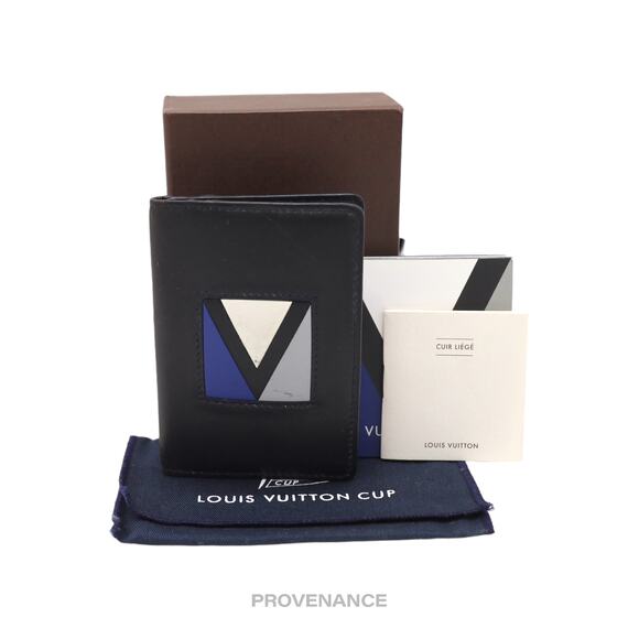 🔴 Louis Vuitton Cup Pocket Organizer Wallet - Navy Leather - Picture 1 of 8